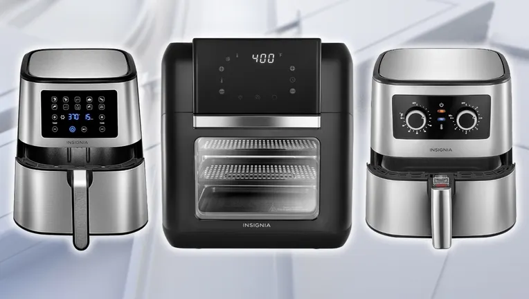 Three of the recalled Insignia air fryer models (CPSC images)