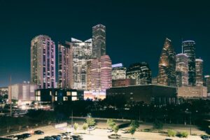 Downtown Illuminated at Night